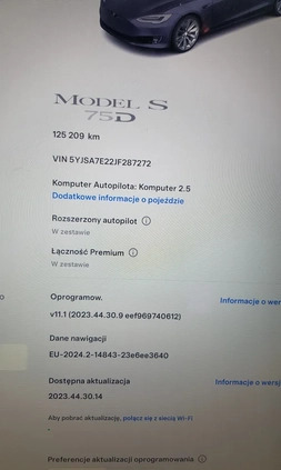 Tesla Model S cena 128700 przebieg: 125209, rok produkcji 2018 z Hrubieszów małe 379